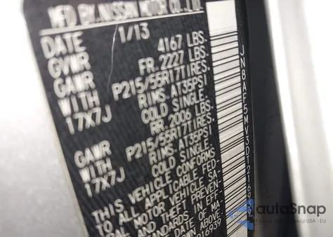 2013 Nissan Juke Sv z USA, uszkodzony, nr VIN JN8AF5MV3DT216939